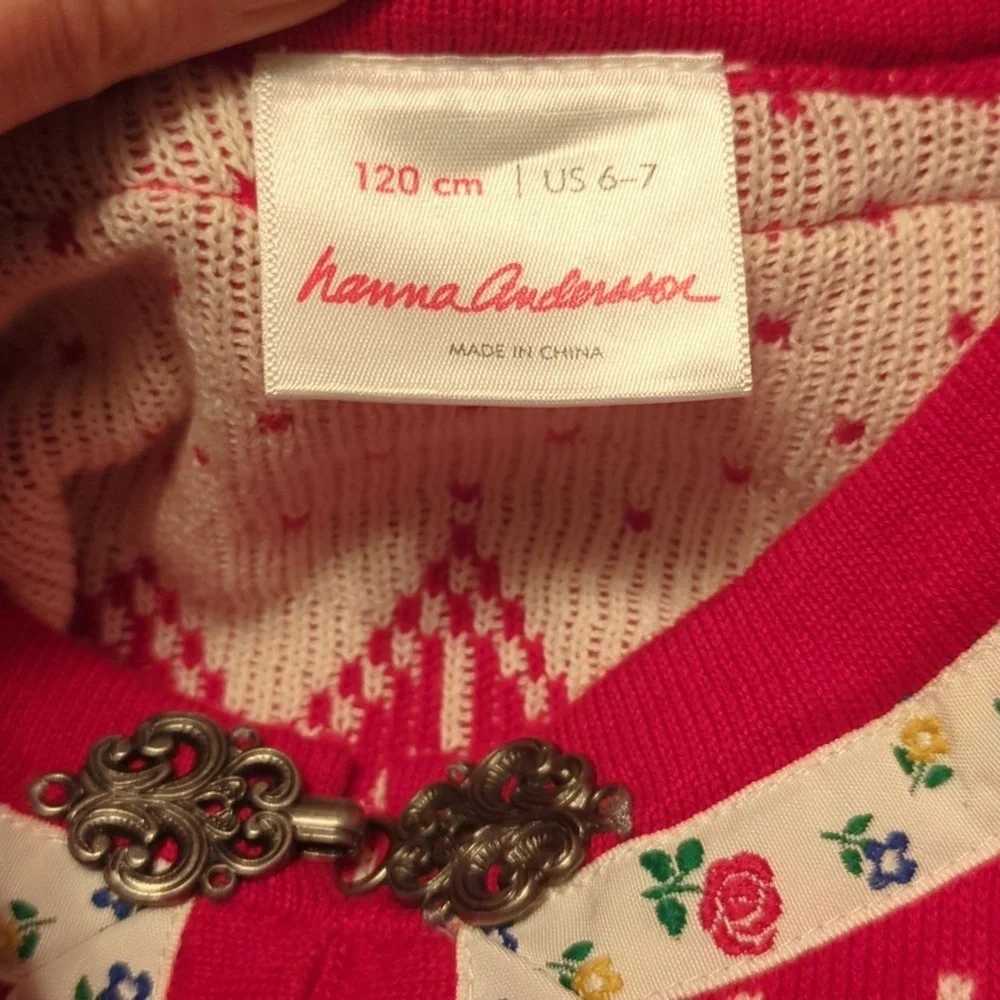 Hanna Andersson Red Cotton Holiday Sweater Dress